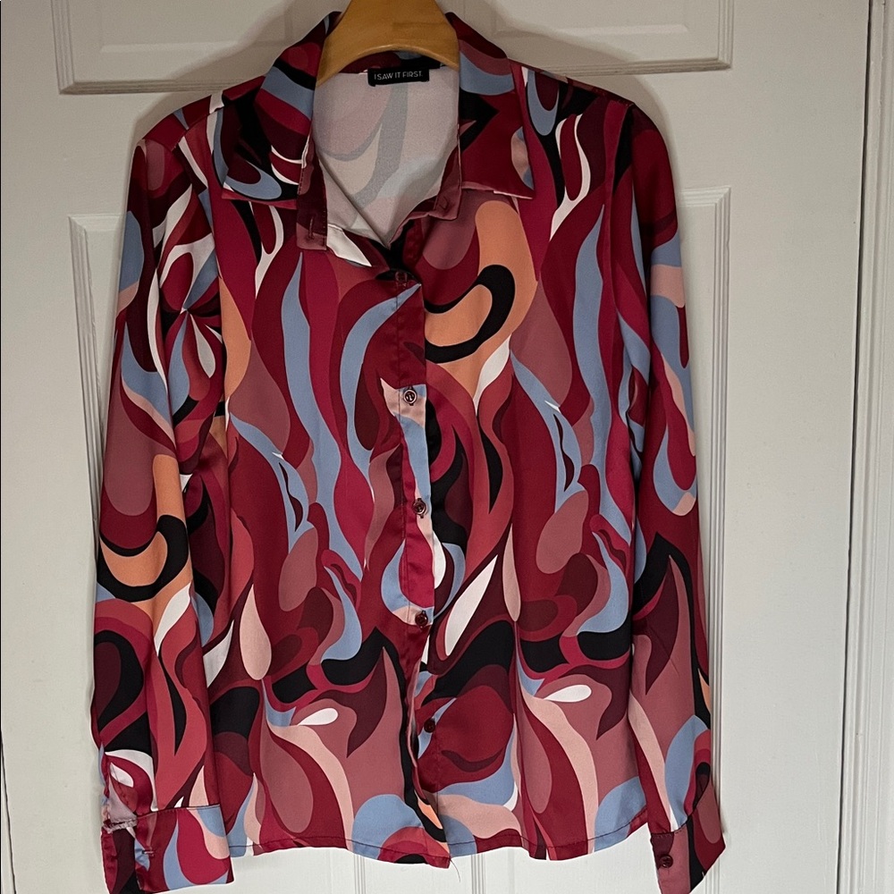 I SAW IT FIRST. Multicolor Abstract Print Button-Down Shirt